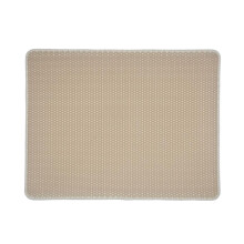 Cat Litter Mat Double Layer Design Durable Plastic Litter Box Mat Khaki