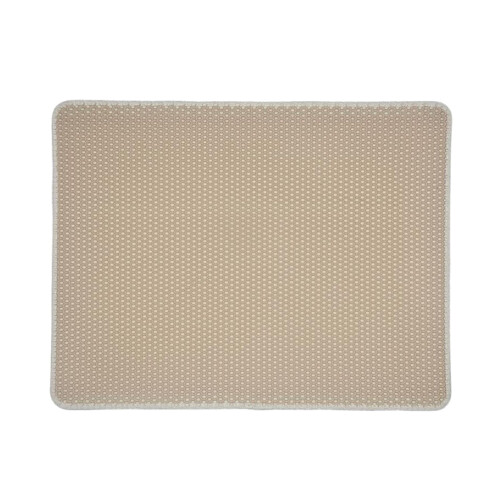 Cat Litter Mat Double Layer Design Durable Plastic Litter Box Mat Khaki