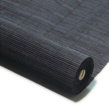 Black Sunshade Bamboo Roller Blinds 90x100cm Light Filtering Breathable Privacy With Lifter