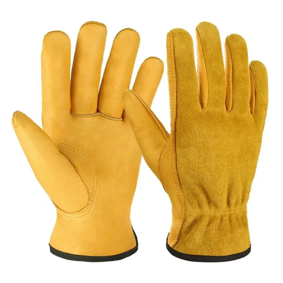 Fireproof Welding Gloves Cowhide Leather, Heat Resistant, Size S/M/L/Xl, Yellow, For Construction And Industrial Use 9347817440232
