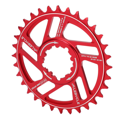 Oval Chainring for Bicycle Drivetrain, Direct Mount Oval Chainring Compatible with 12 Speed System, Offset Chainring with Anodized Surface and Positio 1