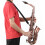 Saxophon, Rot, Antik-E-Messing, Material mit 4
