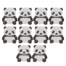 Niedliche Panda-Strassapplikation, funkelnde, kratzfeste Kristallverzierung für kreatives Basteln