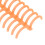 10 Pcs Orange 22mm Plastic Loose Leaf Binding Spines 30 Holes 4