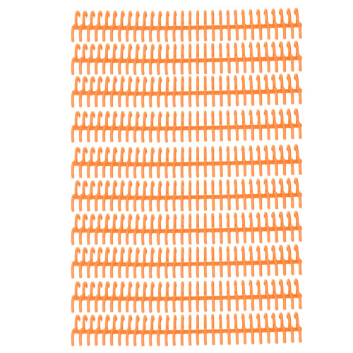10 Pcs Orange 22mm Plastic Loose Leaf Binding Spines 30 Holes 1