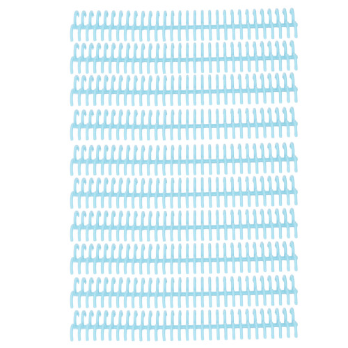 Sturdy 22mm 30-Hole Plastic Binding Spines - 10 Pcs Transparent Blue 1
