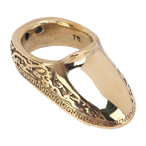 19mm Copper Archery Thumb Ring with Anti-Lost Rope & Engraving Pattern
