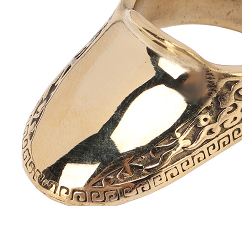 19mm Copper Archery Thumb Ring with Anti-Lost Rope & Engraving Pattern 2