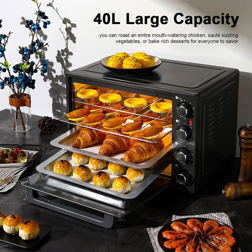 40L Mini Oven Countertop Convection with Adjustable Temperature 90230 MultiFunction Baking 2