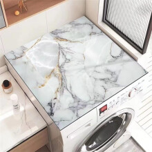Washer and Dryer Cover Waterproof HeatResistant AntiSlip Silicone Laundry Protector Gray Marble 60x60cm