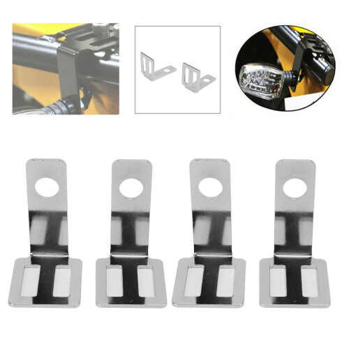 2 Stück Aluminum Heckblinkerhalterung Universell Silber für Motorrad