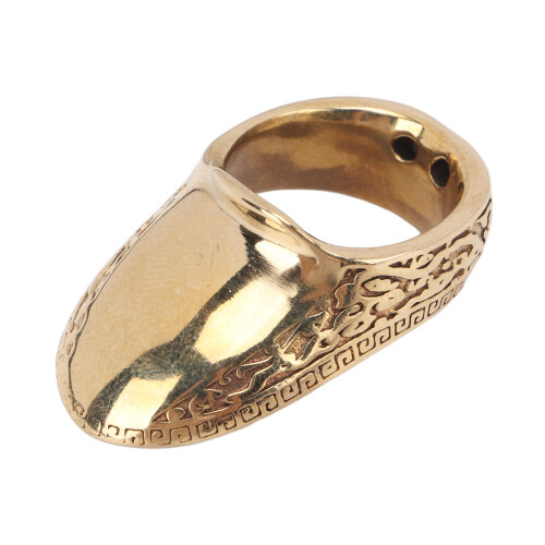 Copper Archery Thumb Ring 16mm with Anti-Lost Rope & Engraving Pattern 1