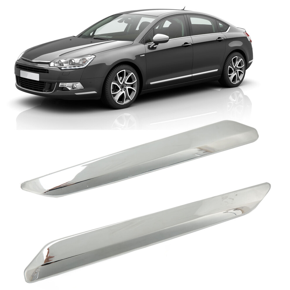 Citroen C5 X7 Front Bumper Anti-Scratch Chrome Strips 2Pcs Silver 9321374837162