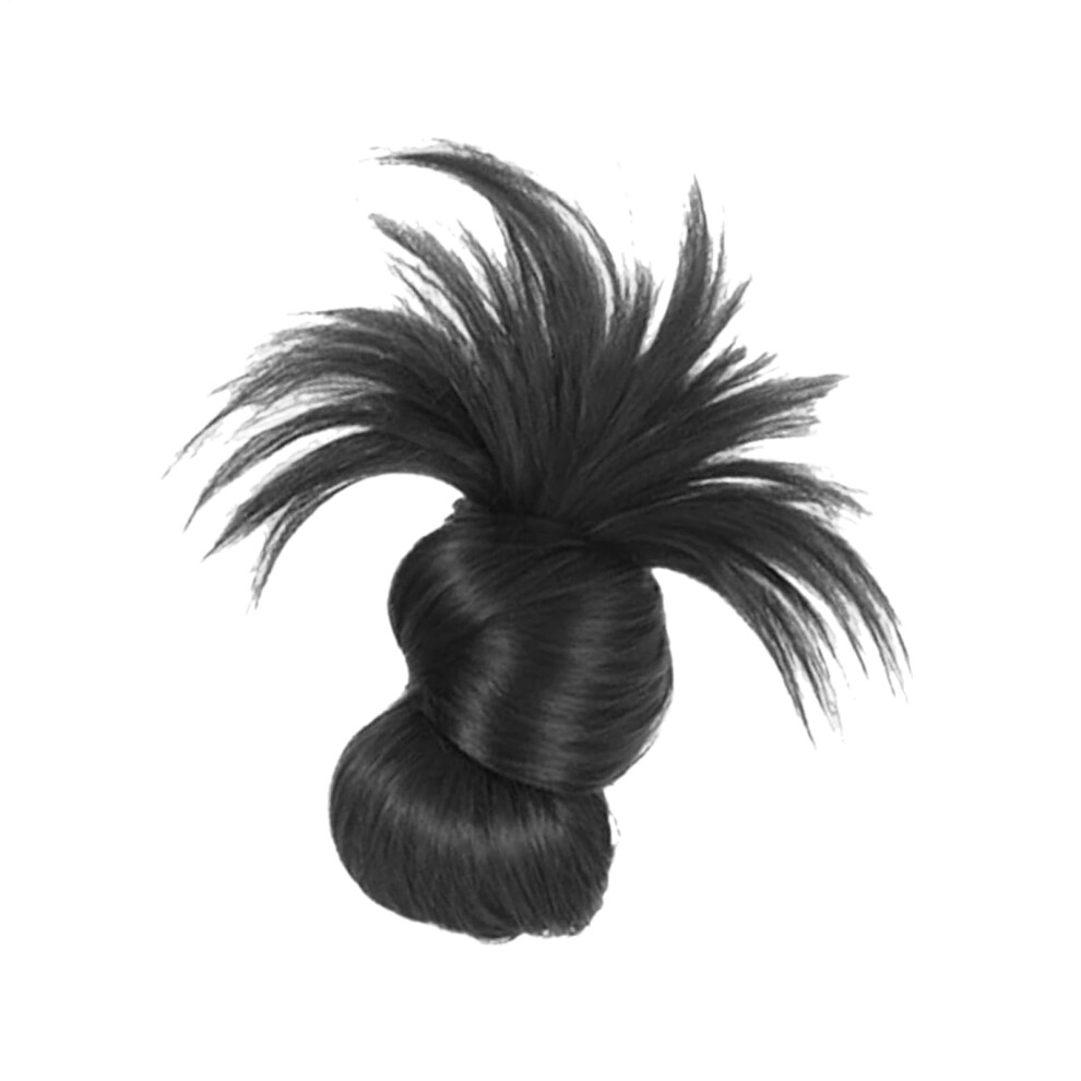 Unisex Black Messy Hair Bun Clipon Hairpieces For Women And Girls Faux Updo Wig Extension Travelfriendly Headwear