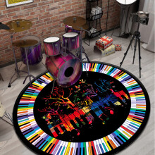 Drum Rug Drum Mat Soundproof Musical Notes Area Rug Educational For Children 60cm Multicolour Classroom Kids Bedroom