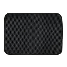 Pet Cat Litter Mat Double Layer EVA NonSlip Foldable Pad Leather Waterproof 40x50cm Black Spain
