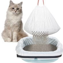 Sifting Cat Litter Bags 56Count Extra Large Litter Box Liners With Holes Drawstring 36 X 18 Disposable ScratchResistant
