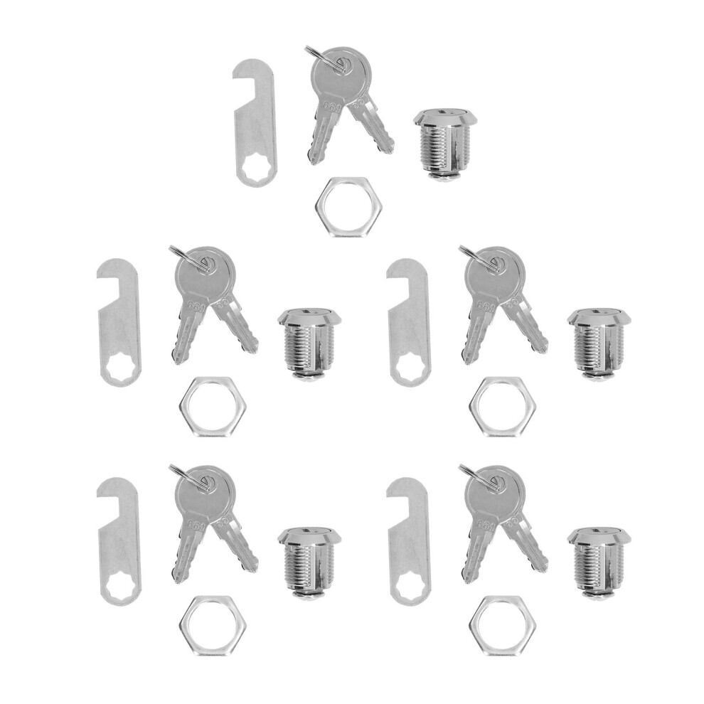 Pack Of 5 Zinc Alloy Cam Locks 5/8In For Atm Truck Compartments & Vending Units 8041382946137