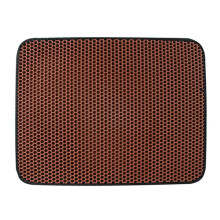 Cat Litter Mat EVA DoubleLayer Waterproof NonSlip Trap Mat For Cats Chocolate 1 Count