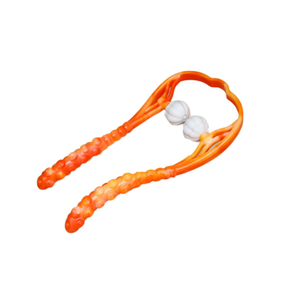 Orange Neck Massager Ushape Manual Massage Tool Shoulder Massage Ball For Pain Relief Home Use Color