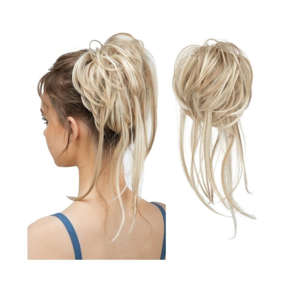 Natural Look Hair Pieces  Extensions Synthetic Hair Pieces For Donut Bun Updo ClipIn Ponytail Extensions Dirty Blonde