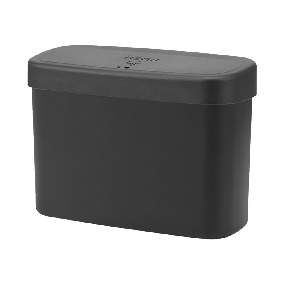 Car Trash Can With Odorsealing Popup Lid, Small Waterproof Vehicle Garbage Bin With Hooks, Black 9347817443127