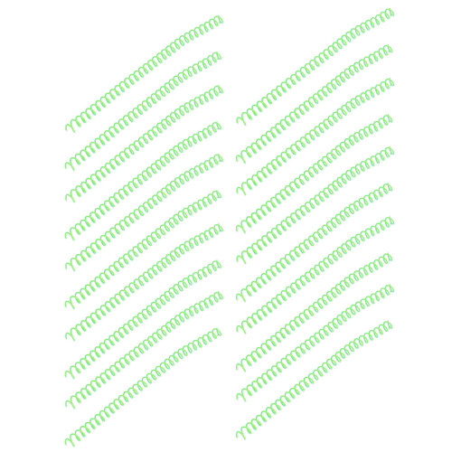 20Pcs Green ABS Spiral Binding Coils 30 Sheets 11mm