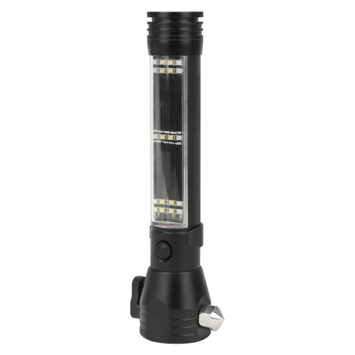 Tactical Solar Powered Flashlight, 200lm LED Multi Function Outdoor Tool for Emergency Power Bank Use 2