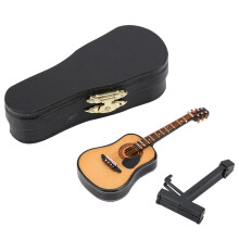 Dekorative Mini-Gitarre in aufwendiger Handarbeit, nicht spielbar, aus hochwertigem Holz, ideal als Möbeldekoration.