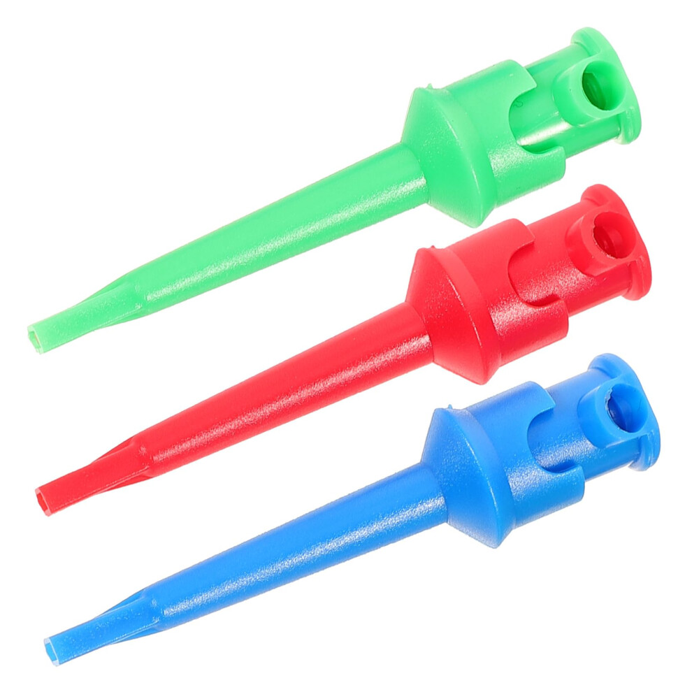 3Pcs Flexible Test Hook Clips, Multimeter Probe Grabber, Springloaded Mini Hooks For Electronic Component Testing, Red 9382693149978