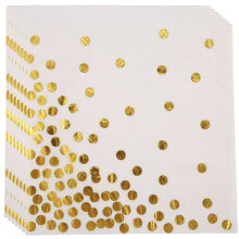 Gouden Stippen Cocktailservetten(50stuks) 3-Laags Papieren Servetten met Goudfolie Stippen,Perfect voor