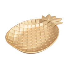Dekorativ Bricka Guld Ananasform Serveringsbricka Smycken Pall Frukt Snackfat Bord FöRvaringsorganisatöR (Liten)