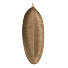 Dekorativ Bricka Guld Blad Form Serveringsbricka Smycken Pall Frukt Snack Skål Bord Förvaringsorganisatör (Stor)
