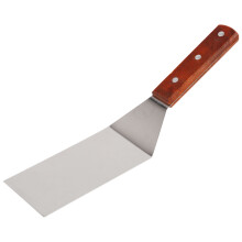 Roestvrijstalen Platte Frituurspatel met Houten Handvat Pizzaspatel Steak Frituurspatel Kookspatel Bakgereedschap