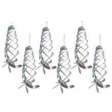 6 Pack Vogelafstotende Spiraal Reflectoren Zilver Mylar Spinner, Opknoping Reflecterende Vogel Afschrikmiddel Apparaat Tuin Decoratief