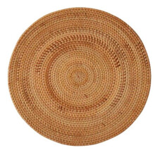 Rattan Gewebte Tisch Sets,Tisch Sets,Rutschfestes, Hitze BestäNdiges Tisch Set,Wicker Tisch Set,Untersetzer für Warme Gerichte Rund,40cm