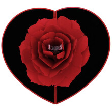 Scatola per Rotante con Fiore di Rosa, Scatola per Proposte,Scatola per Fidanzamento per Matrimonio Rosa,Scatola per Gioielli, Scatola