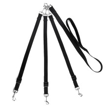 3-Wege-Hundeleine, Verstellbarer Nylon-Koppler Ohne Verwicklung Abnehmbare 3 im 1-Hundeleine mit Mehreren Hunden (Schwarz)