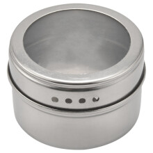10Pcs/Set Clear Lid Magnetic Stainless Steel Spice Jar Sauce Pepper Seasoning Storage Container Kitchen Houseware