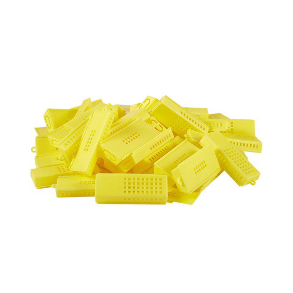 100 Pcs Bee Tools Beekeeping Transport Cages Queen Bee Cages Bee Hive Yellow Bee Isolated Cage Beekeeping 4713694642185