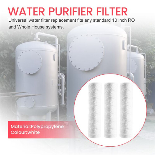 3st Vattenrenare 10 Tums Sträng Sårfilterpatron 5 Mikrometer PP Bomullsfilter Sedmientfilter 1