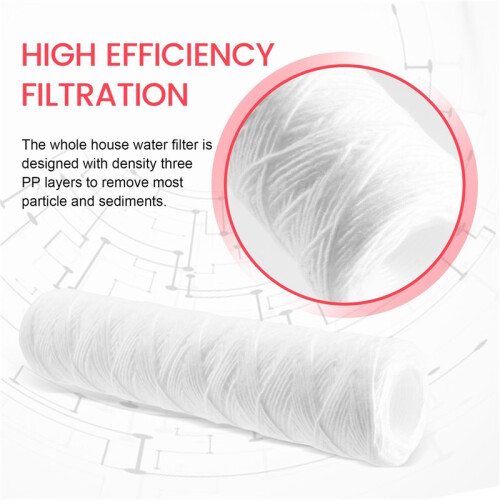 3st Vattenrenare 10 Tums Sträng Sårfilterpatron 5 Mikrometer PP Bomullsfilter Sedmientfilter 2