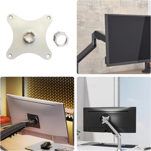 Monitor Mounting Bracket Adapter 75mm Hole 17mm Ball Head Horizontal Vertical Replacement Part For Digital Screens White 2