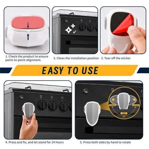 Child Safety Oven Lock - High-Temperature Resistance ABS Material, Easy No-Tool Installation 2