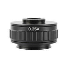 Microscope C Mount Adapters Lens 0.35X CCD for Trinocular Stereo Microscope Camera 38MM Interface Increased Field