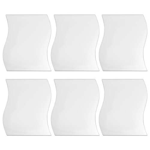 6pcs Square Wall Mirror Sticker Pattern Waves Silver Murals Style Dormitorio de Decoracion infantil