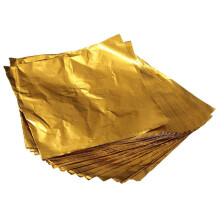 100 Stueck Quadrat Suessigkeiten Candy Schokolade Lolly Papier Aluminiumfolie Wrappers Gold