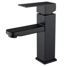 Badezimmer Waschbecken Wasserhahn, HeißEs und Kaltes Wasser Waschtisch Wasserhahn, Matt Schwarz