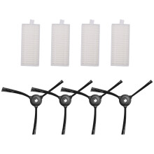 FöR M520/M501 Reservdelar, TväTtbara 4 HEPA-Filter+4 Sidoborstar TillbehöRssats för Robotdammsugare