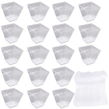 FöRpackning med 50 Dessertkoppar med Skedar, 60 Ml DessertskåLar, GöR-Det-SjäLv Plastdessertkoppar, åTeranväNdbara Trapetskoppar